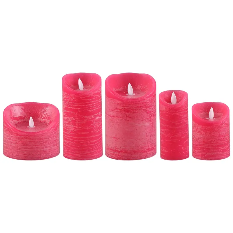 Set van 5 LED Kaarsen Bright Pink PTMD