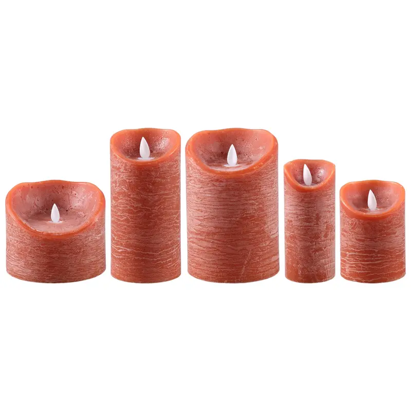 Set van 5 LED Kaarsen Rust Orange PTMD