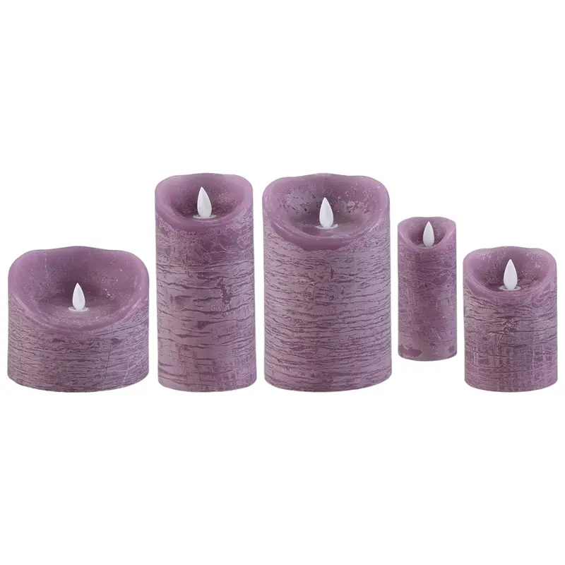 Set van 5 LED Kaarsen Rustic Lilac PTMD