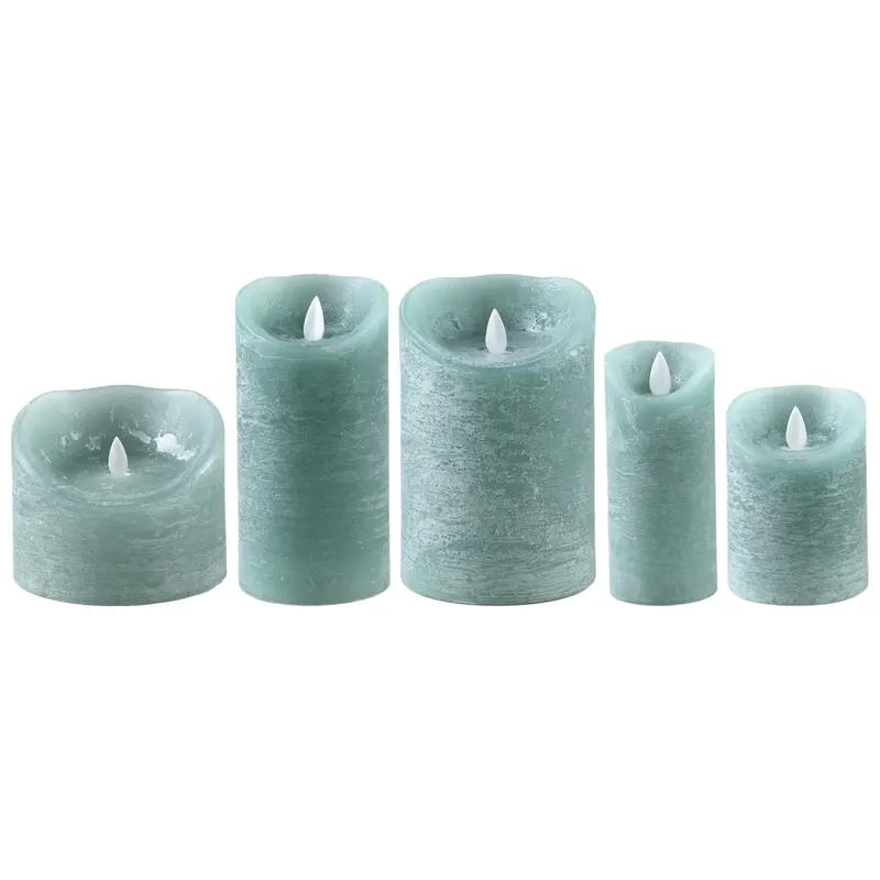 Set van 5 LED Kaarsen Rustic Teal PTMD