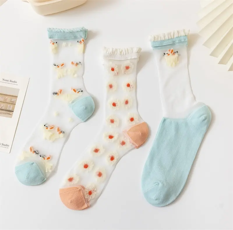 Sheer Bunny Crew Socks (3 Colours)