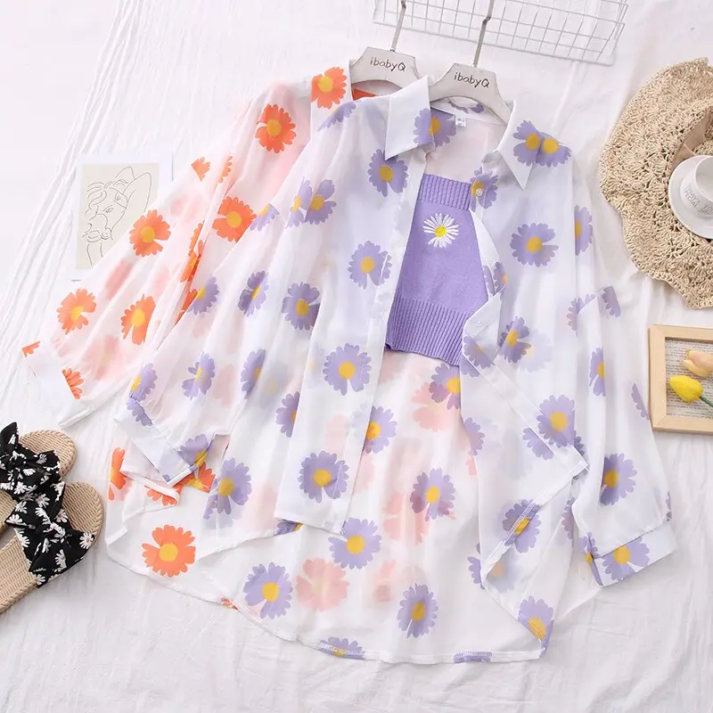 Sheer Flower Blouse (5 Colours)