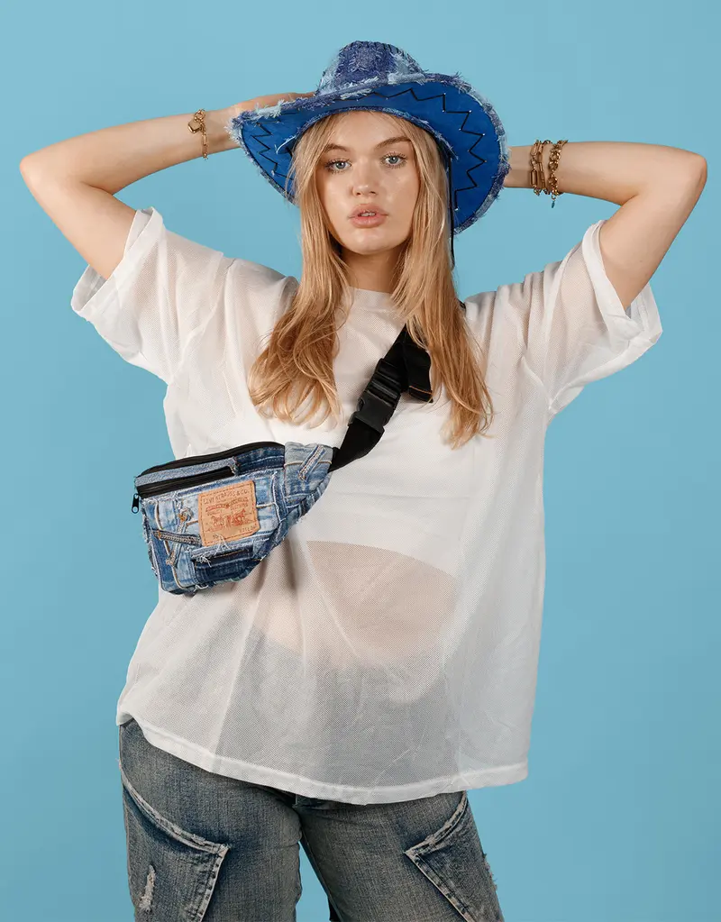 Sheer net T-shirt