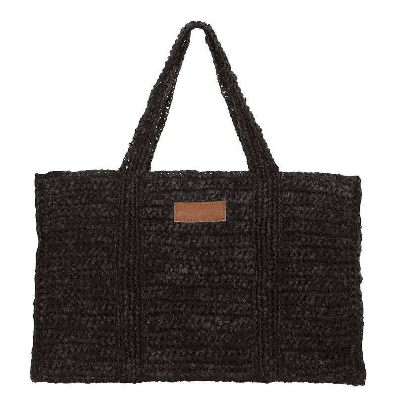 Shopper Tas Saint-Tropez Palmblad Zwart MUST Living