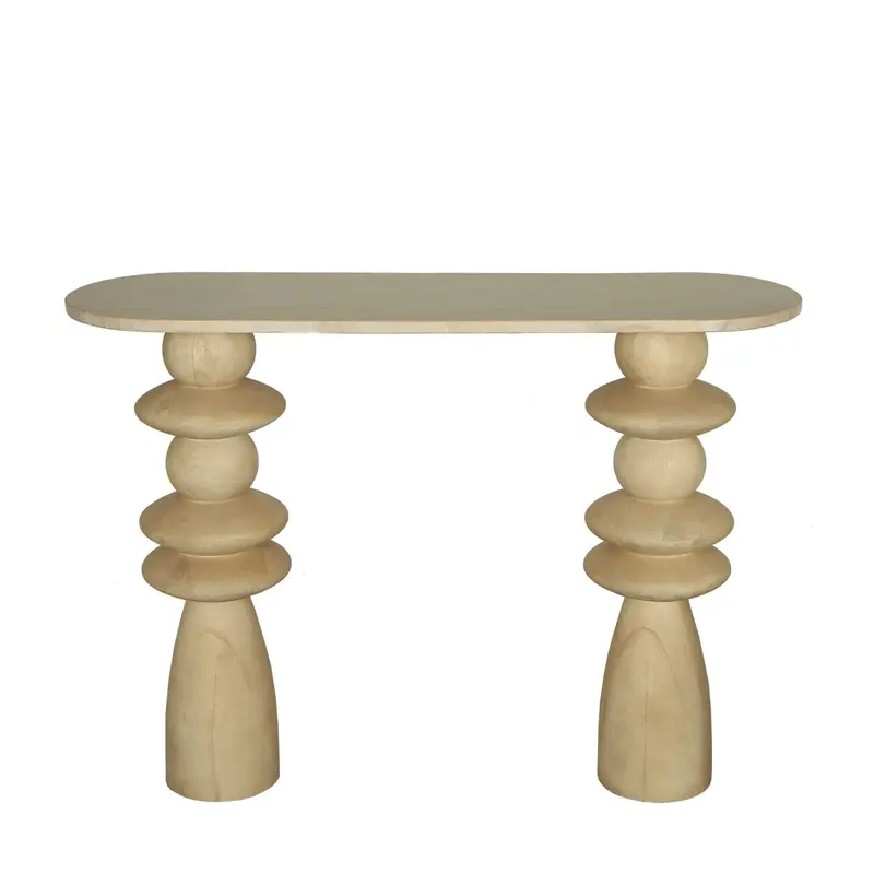 Sidetable Callain Natural Mango Wood Marble Ovaal PTMD