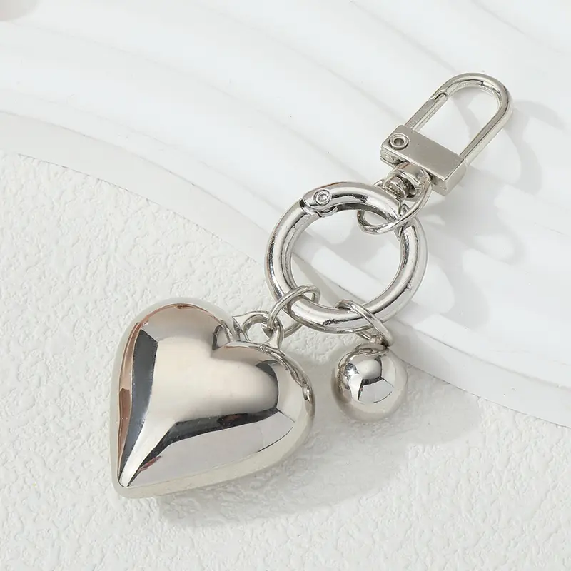 Silver Heart Bell Clip On Charm