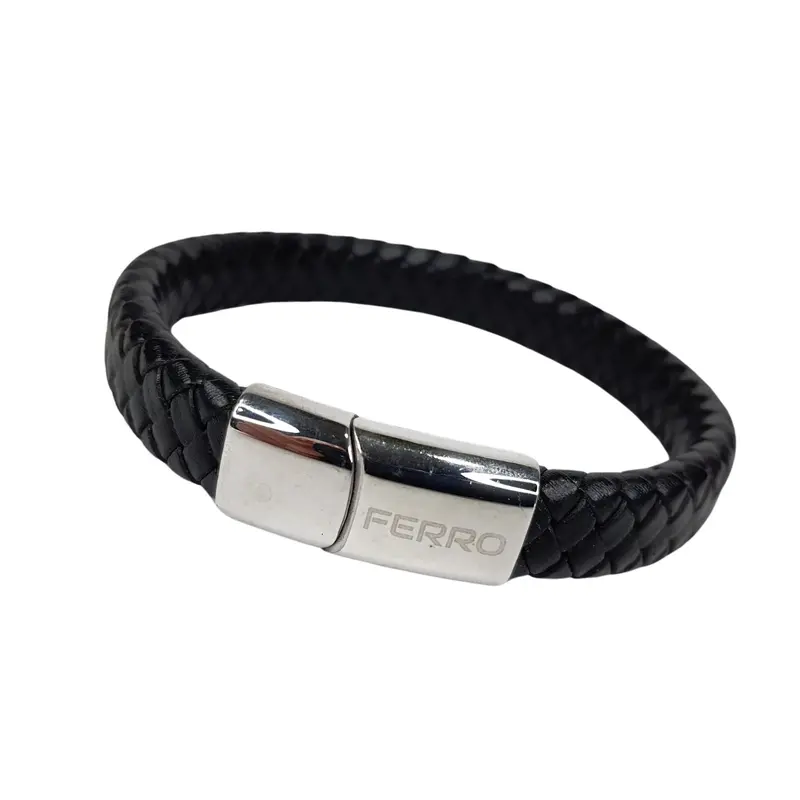 Single Armband FERRO - Zwart vlecht