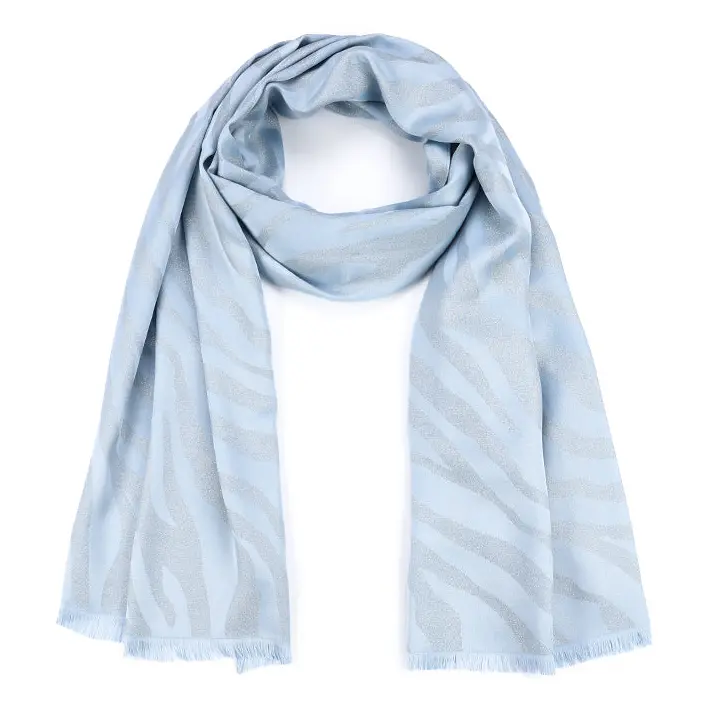 Sjaal Chique Zebra lichtblauw 180x90cm