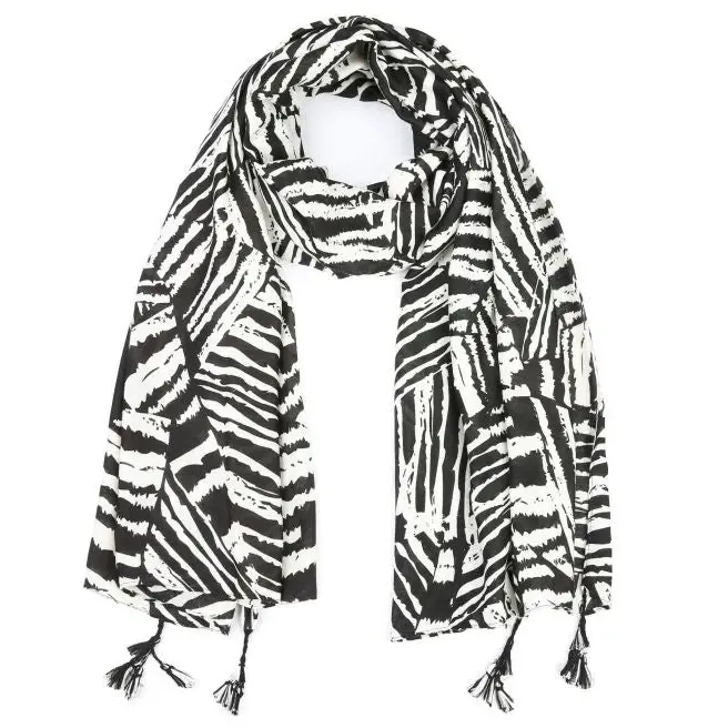 Sjaal Klassiek Zebra zwart wit 180x90cm
