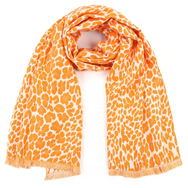Sjaal Luxe Luipaard oranje 185x60cm