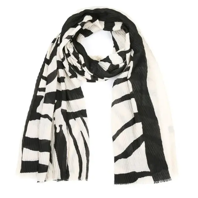 Sjaal Zebra Luxe zwart wit 180x90cm