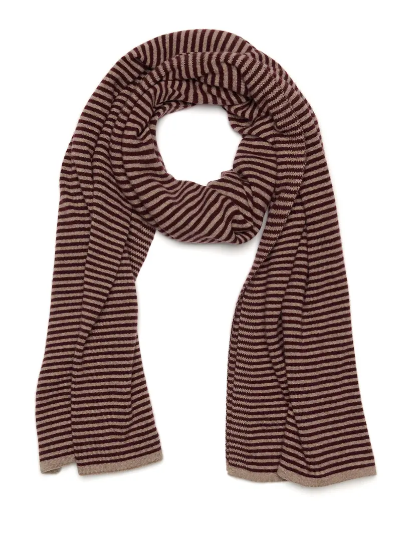 Sjaalmania cosy chic stripes dark burgundy