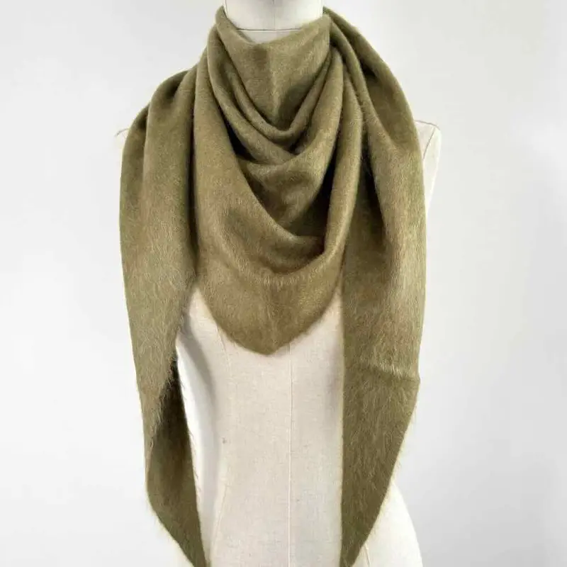 sjaalmania sjaal cosy triangle 100% brushed cashmere forest