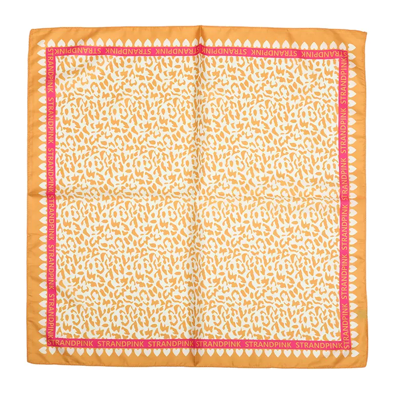 Sjaaltje Luipaard vierkant oranje 70x70cm