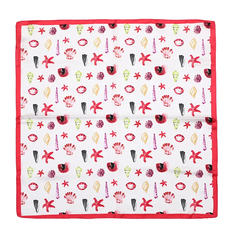Sjaaltje Wild Shell vierkant roze 70x70cm