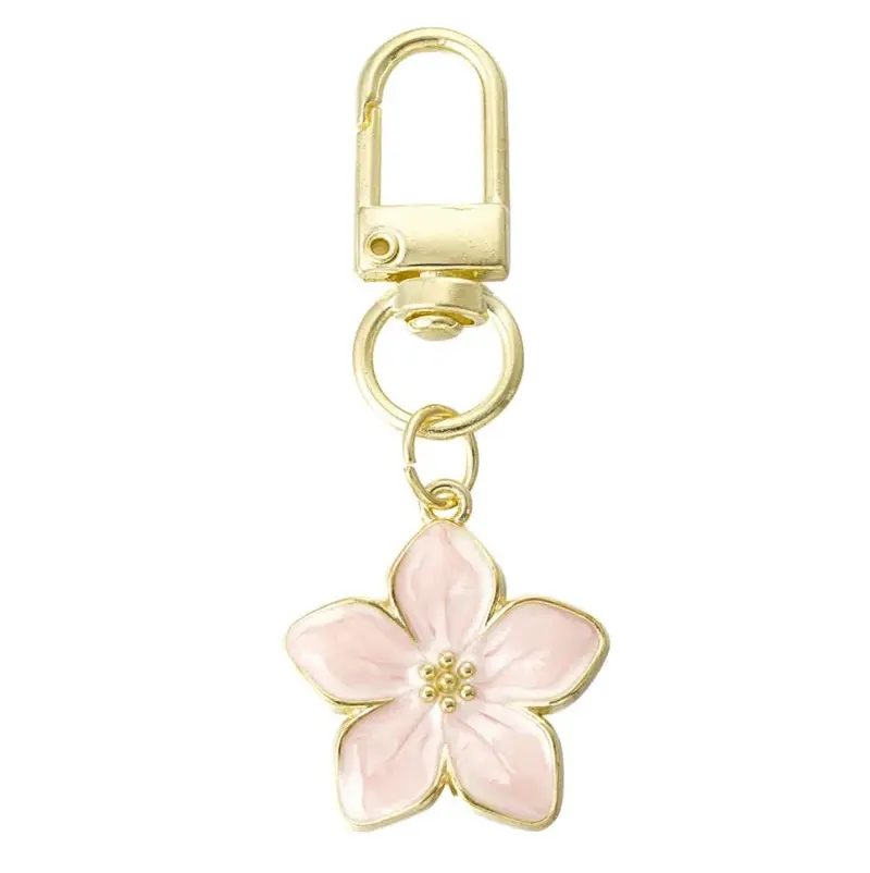 Sleutelhanger Bloesem goud lichtroze