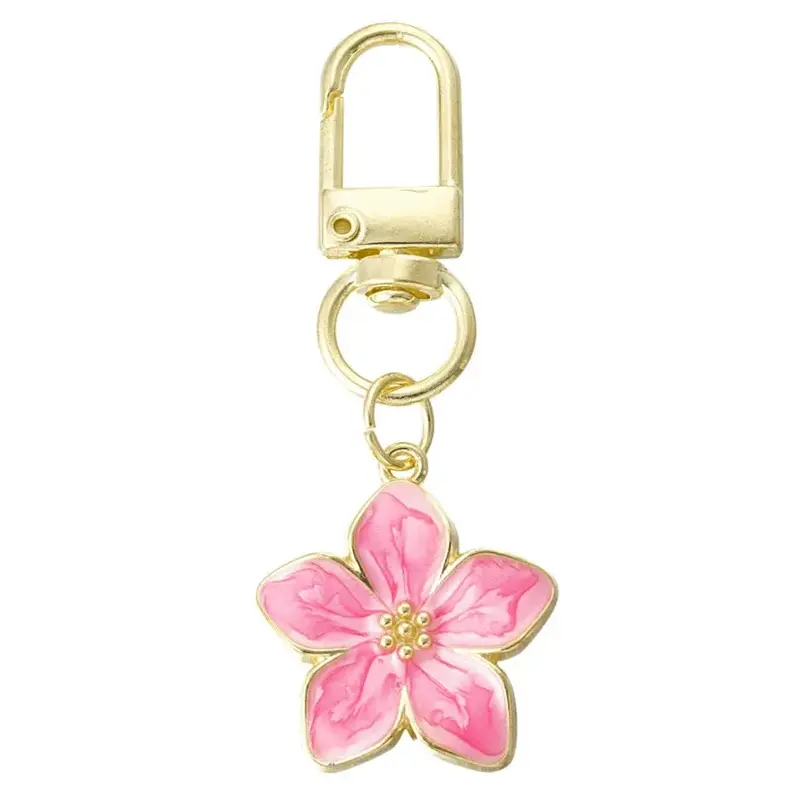 Sleutelhanger Bloesem goud roze