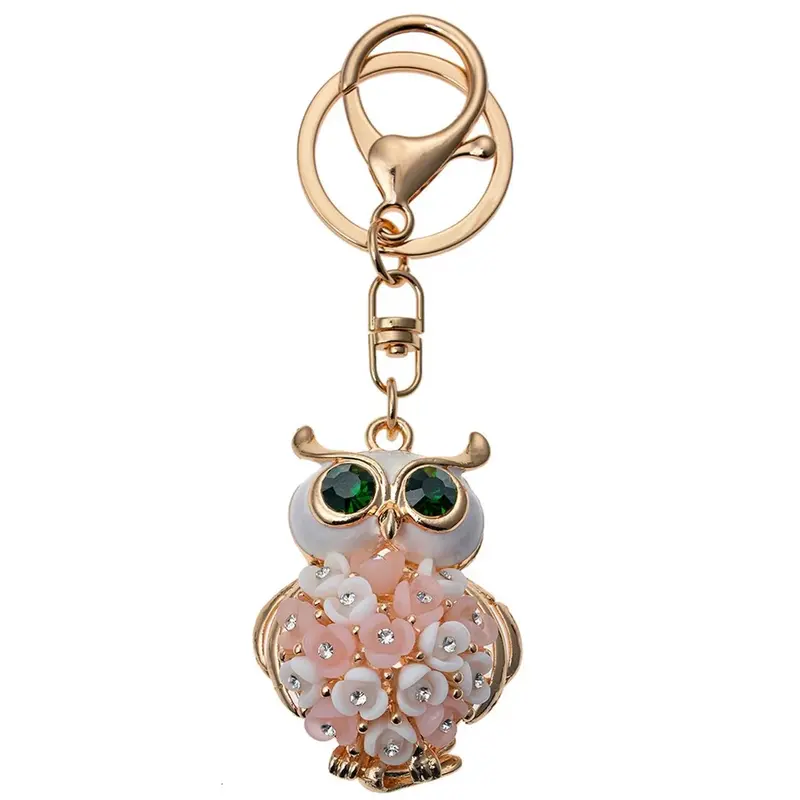 Sleutelhanger Uil goud roze wit