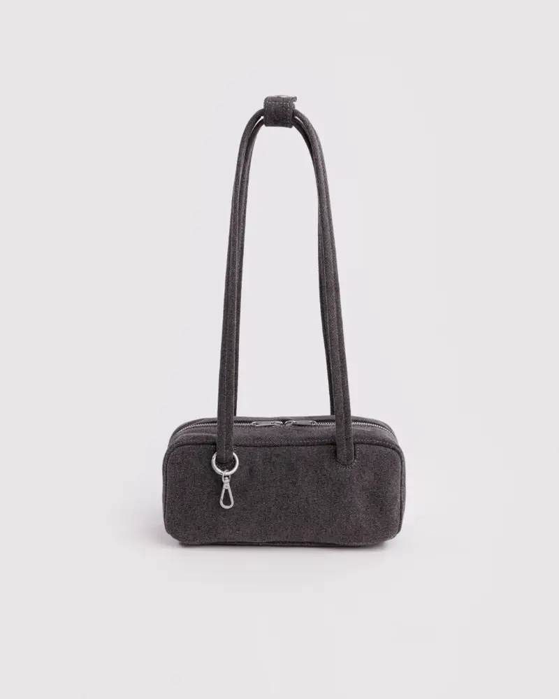 Small Bowler Bag - Washed Black Denim