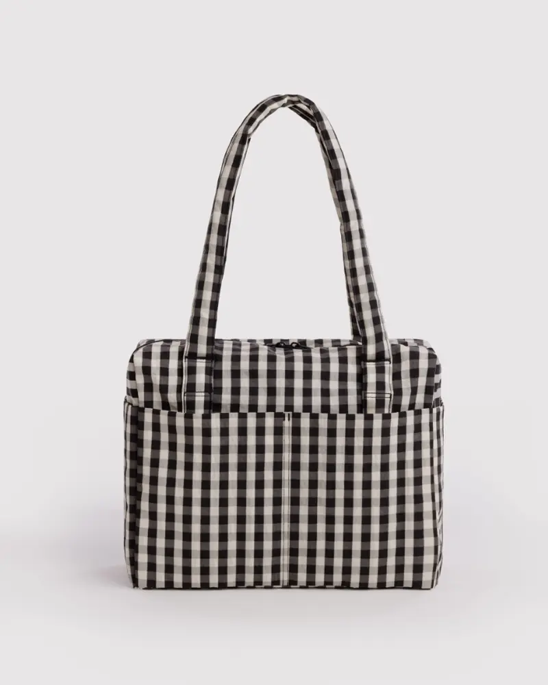 Small Cloud Carry-On Bag - Black & Cream Gingham