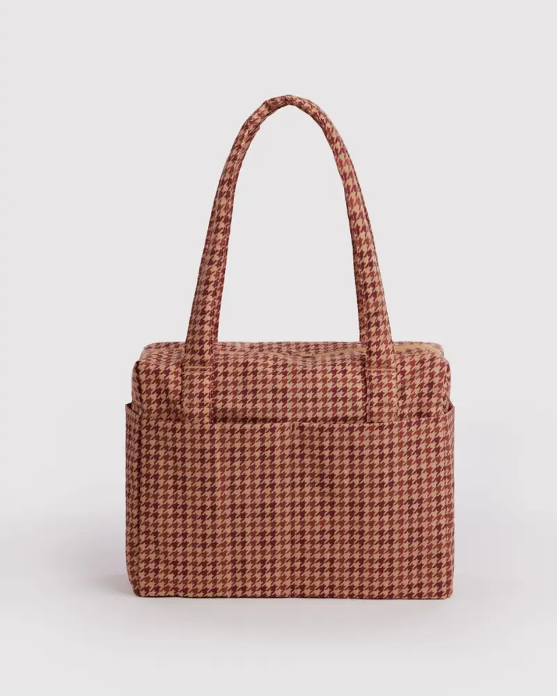 Small Cloud Carry-On Bag - Tan Houndstooth
