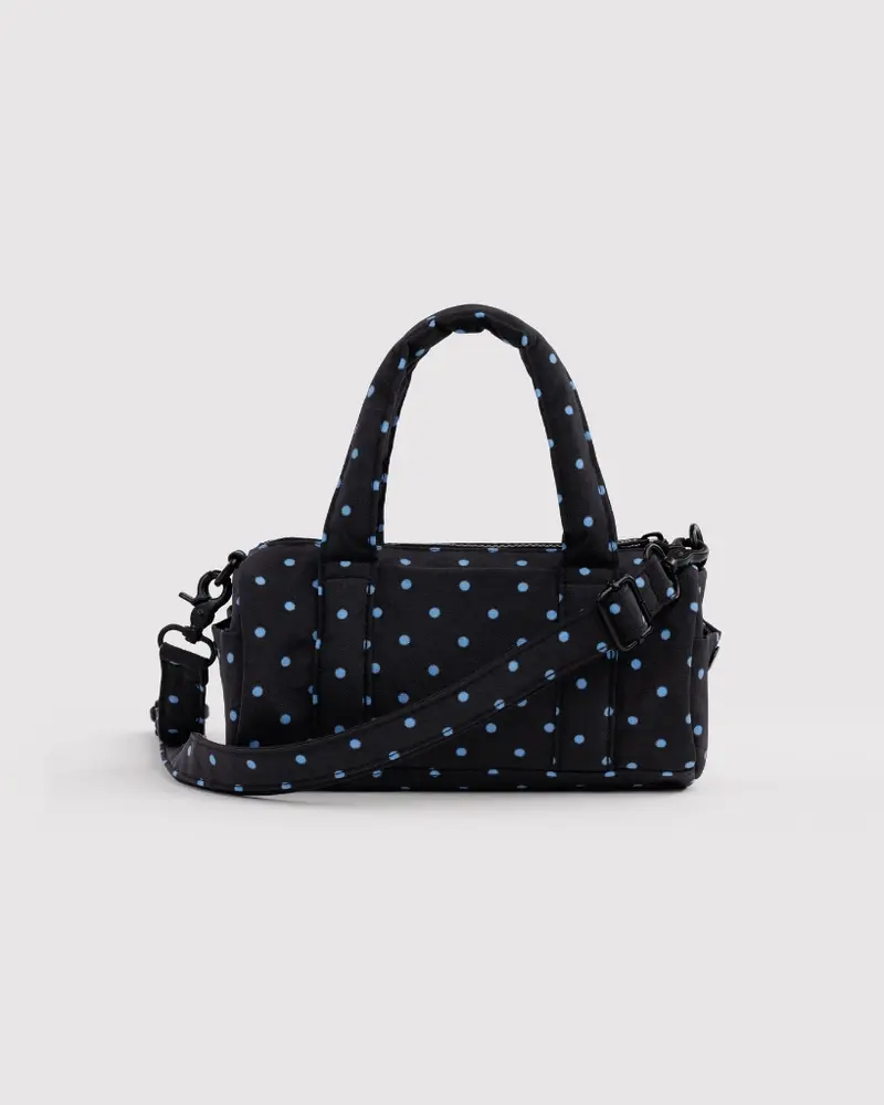 Small Duffle Bag - Black & Sky Blue Microdot