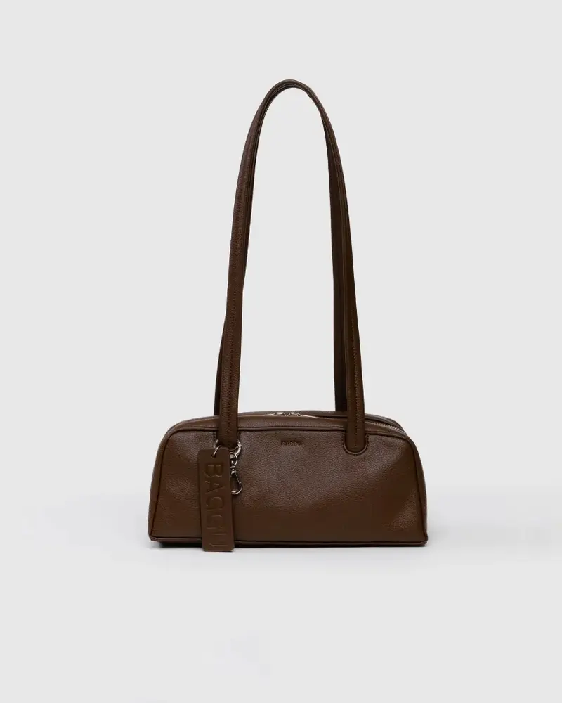 Small Recycled Leather Bowler Bag - Brown [PRE ORDER]