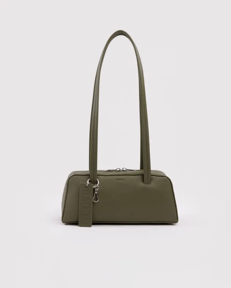 Small Recycled Leather Bowler Bag - Loden