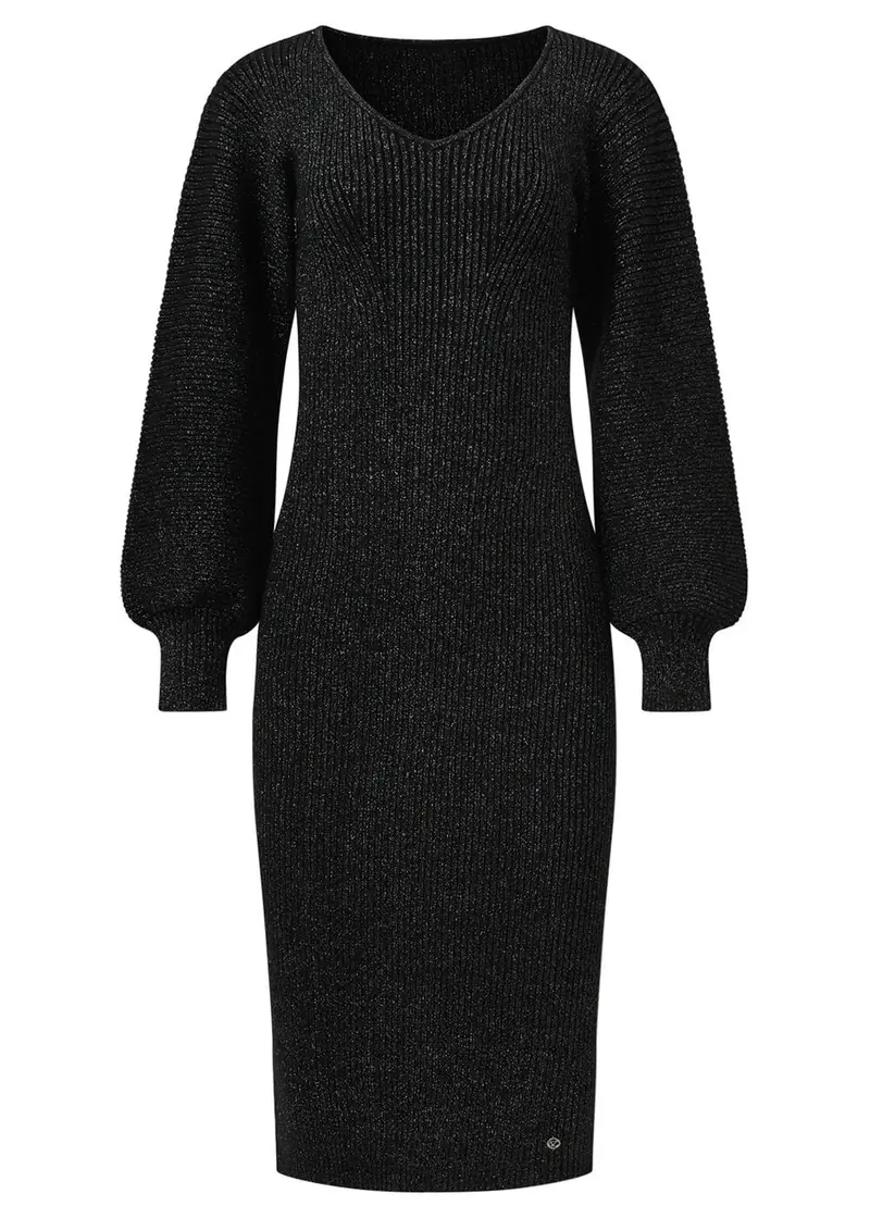 Smashed Lemon Getting Down Knit 60's Dress Black