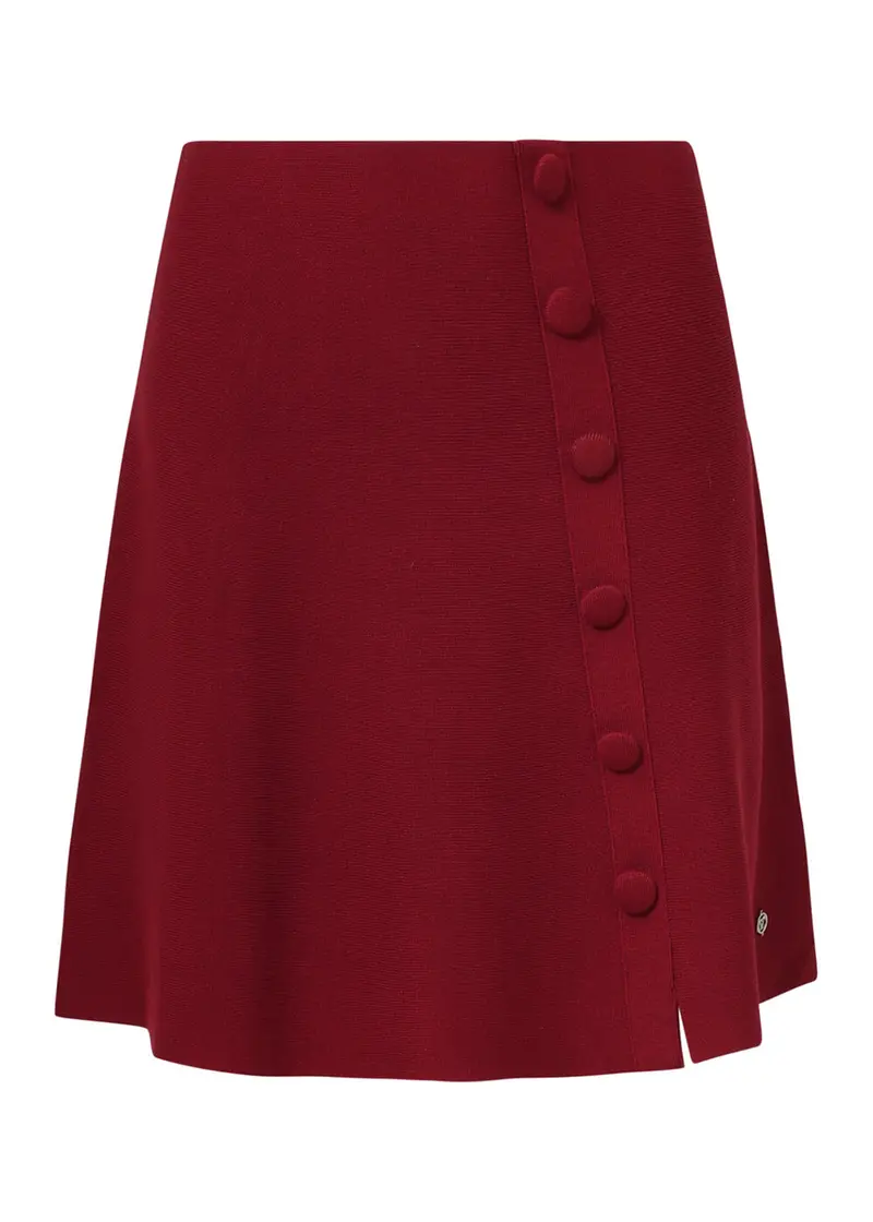 Smashed Lemon Groovy Days Knit 60s Burgundy Skirt