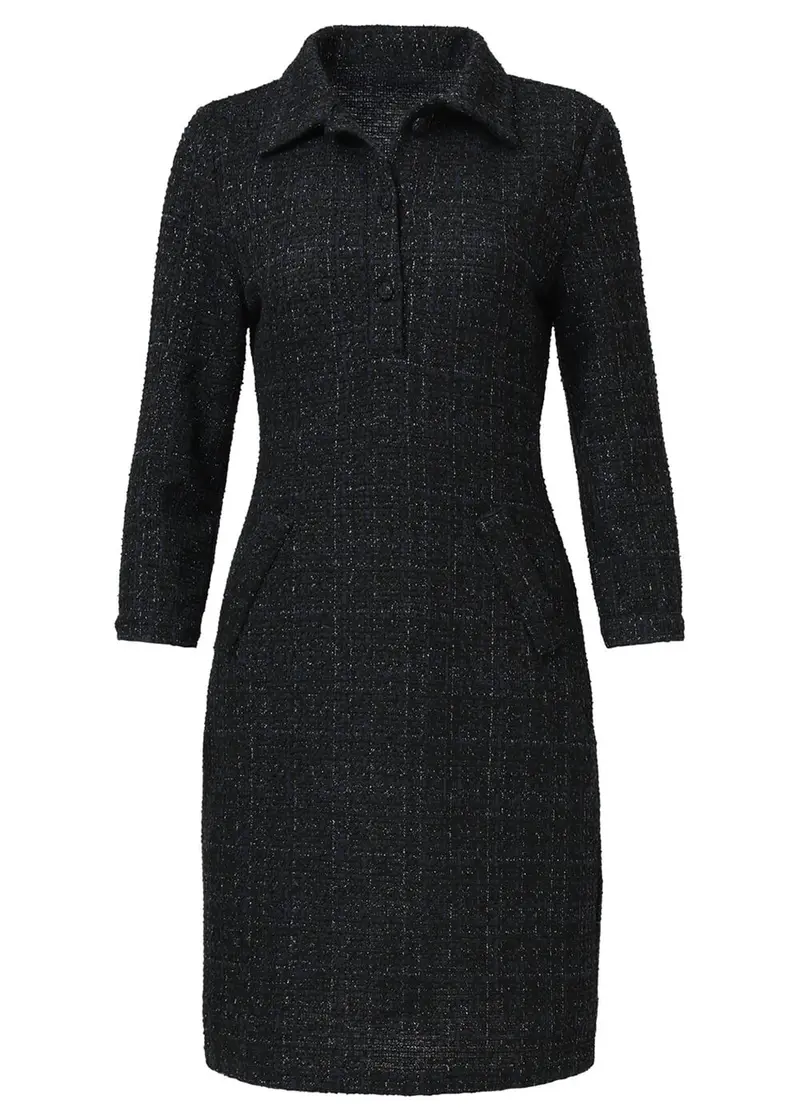 Smashed Lemon Tweed Me 60s Navy Dress