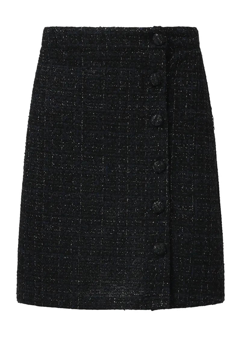 Smashed Lemon Tweed Me 60s Skirt Navy
