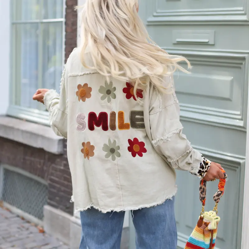 Smile denim jack beige