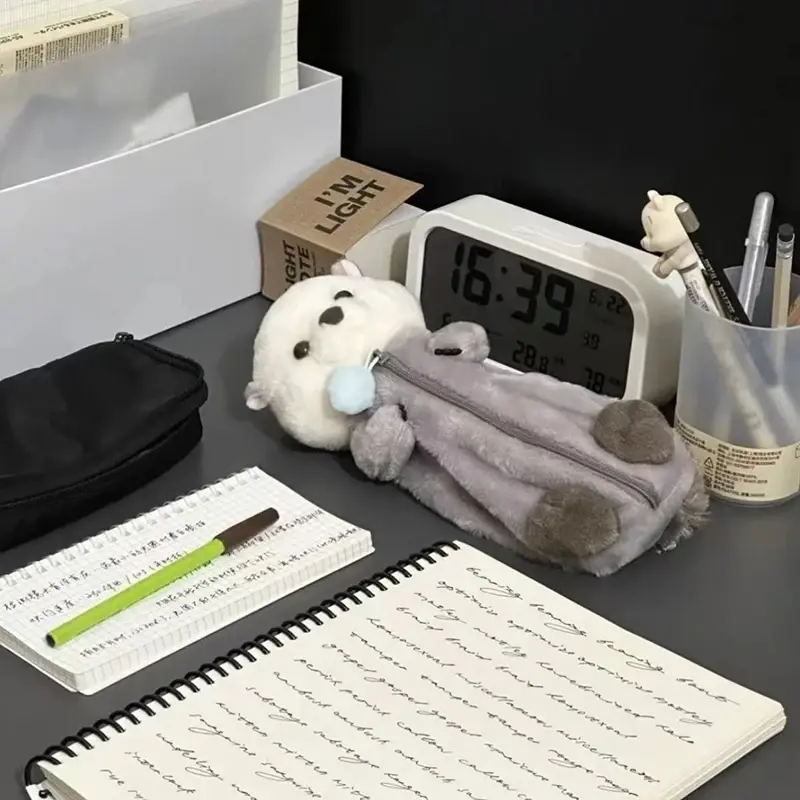 Snacking Otter Plush Pencil Case
