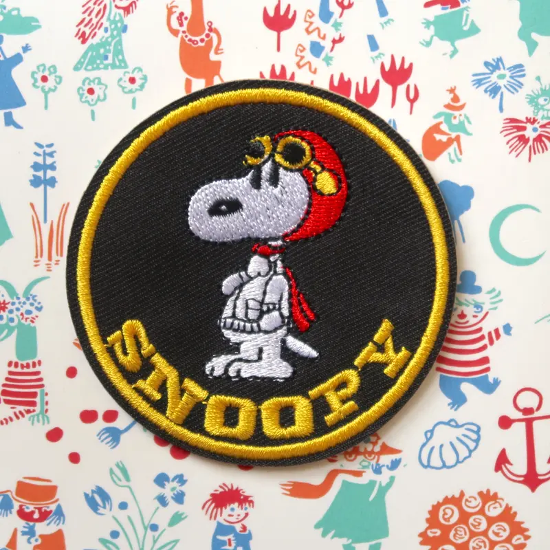 Snoopy Embroidery Patch // Pilot Flying Ace Snoopy Peanuts comics embroidered patch badge appliqué