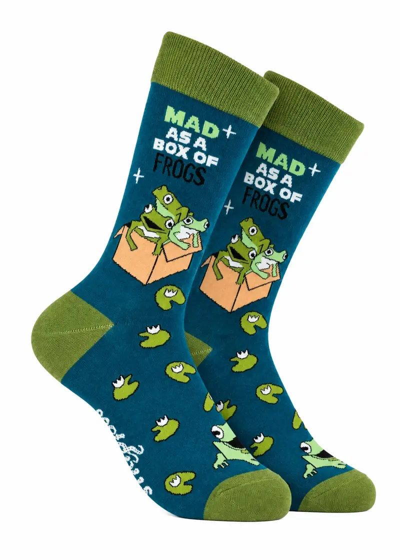 Soctopus Mad As A Box Of Frogs Socks Green