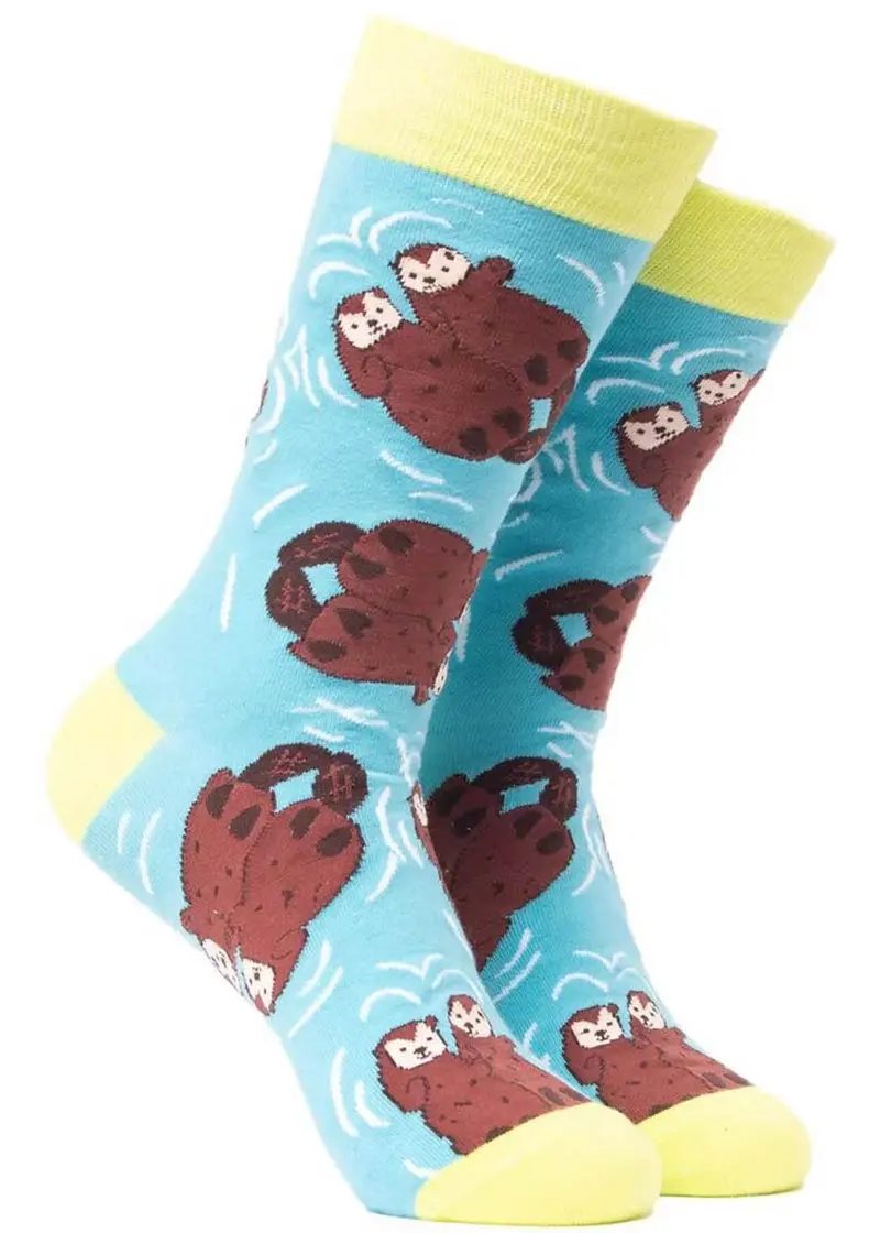 Soctopus Till Death Do Us Part Otters Socks Aqua