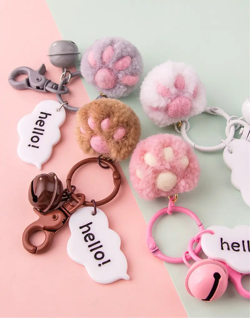 Soft Cat Paw Keychain (4 Colours)