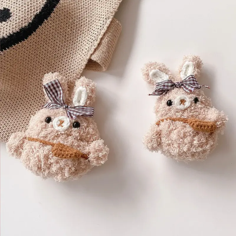 Soft Hair Bow Bunny Airpod Case Cover
