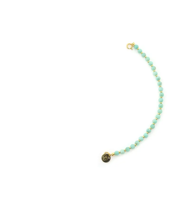 Solid Gold Edelsteen Tussenstuk Ketting - Amazoniet