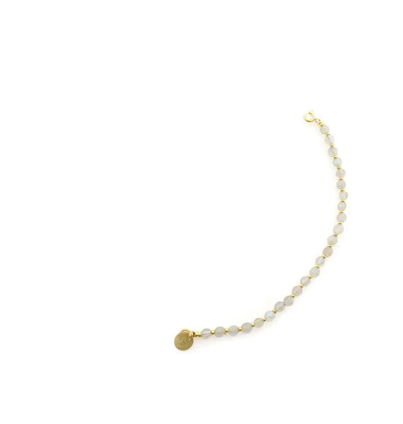 Solid Gold Edelsteen Tussenstuk Ketting - Labradoriet