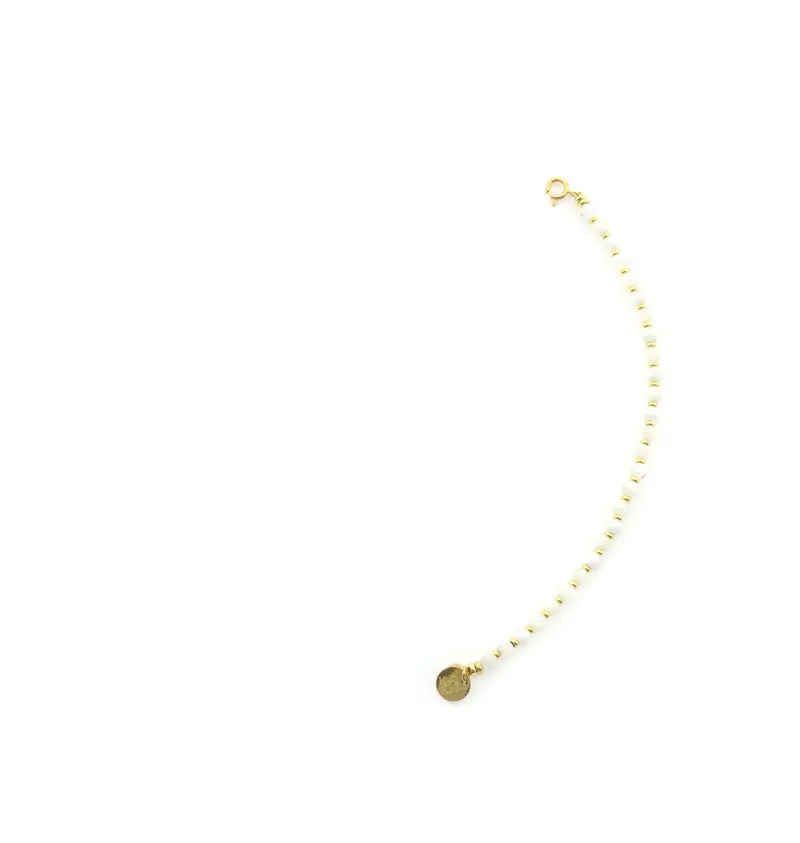 Solid Gold Edelsteen Tussenstuk Ketting - Mother Of Pearl