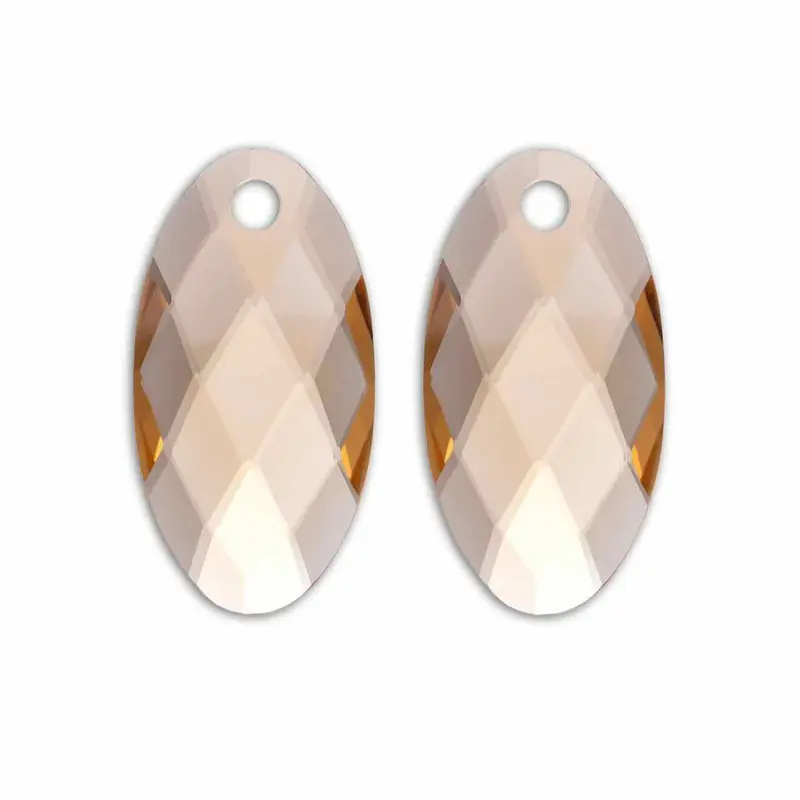 sparkling jewels edelstenen hangers large leaf light gold citrine