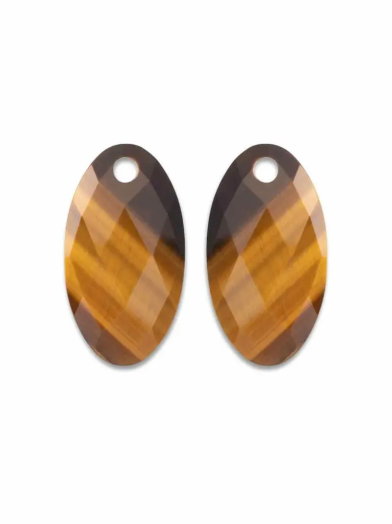 sparkling jewels edelstenen hangers large leaf tiger eye