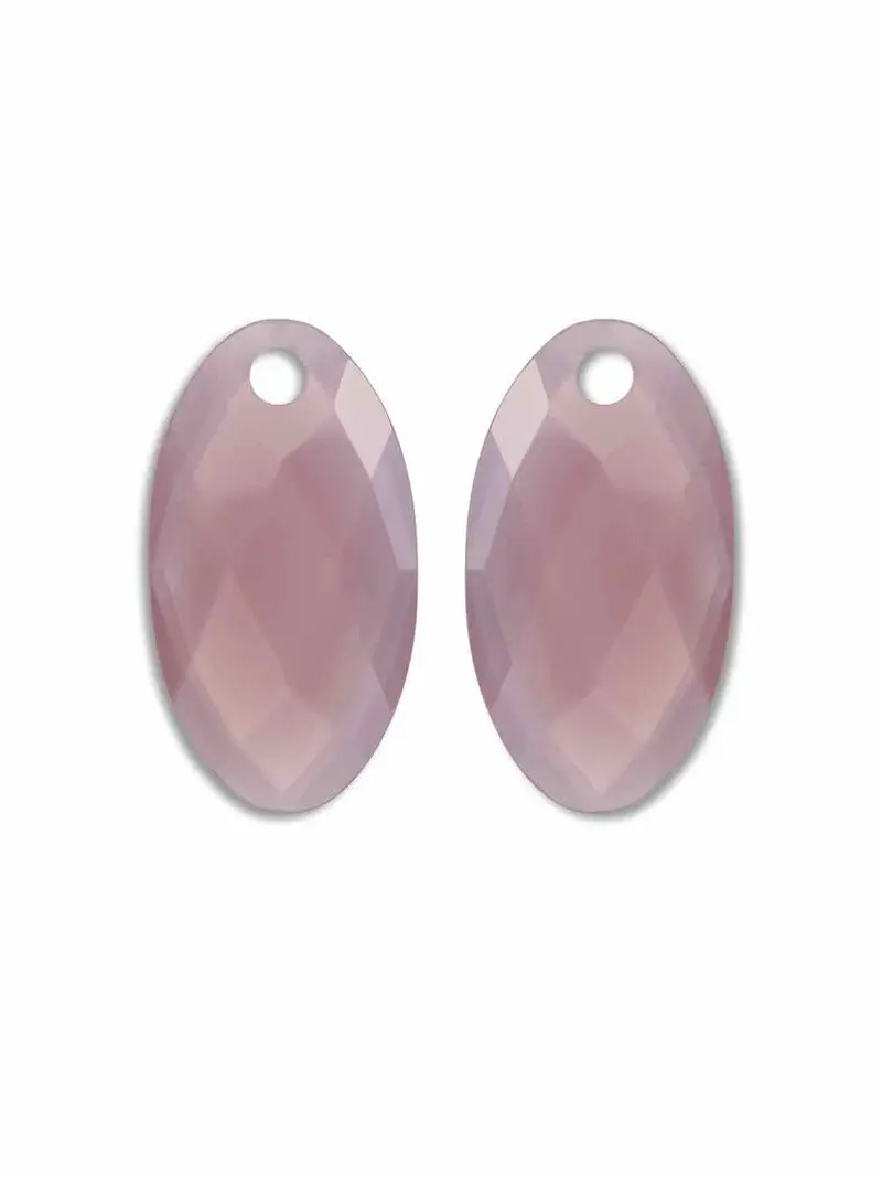 sparkling jewels edelstenen hangers leaf large pink opalite
