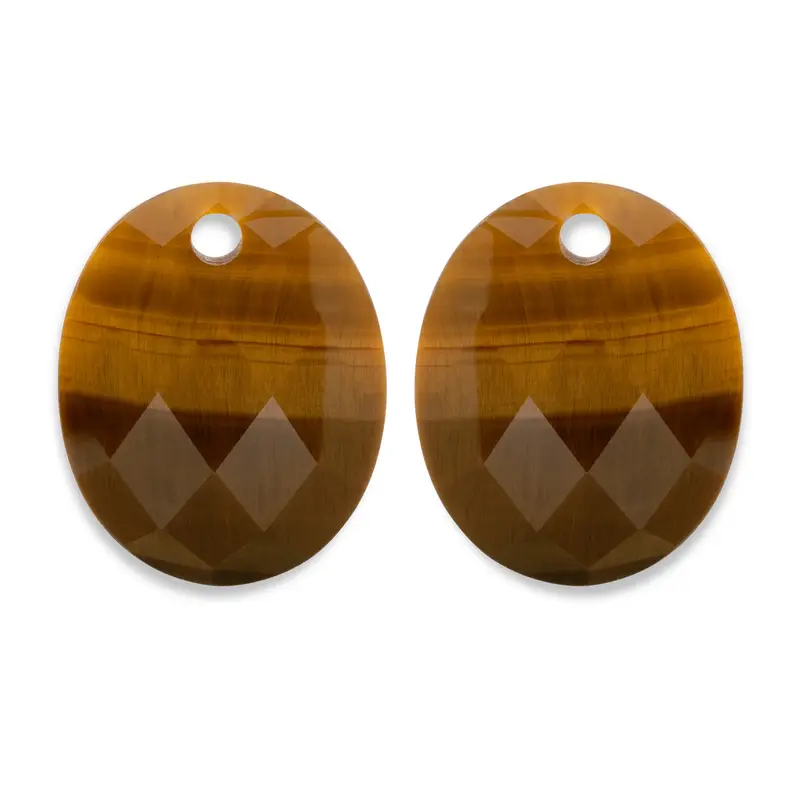sparkling jewels hangers round oval tiger eye