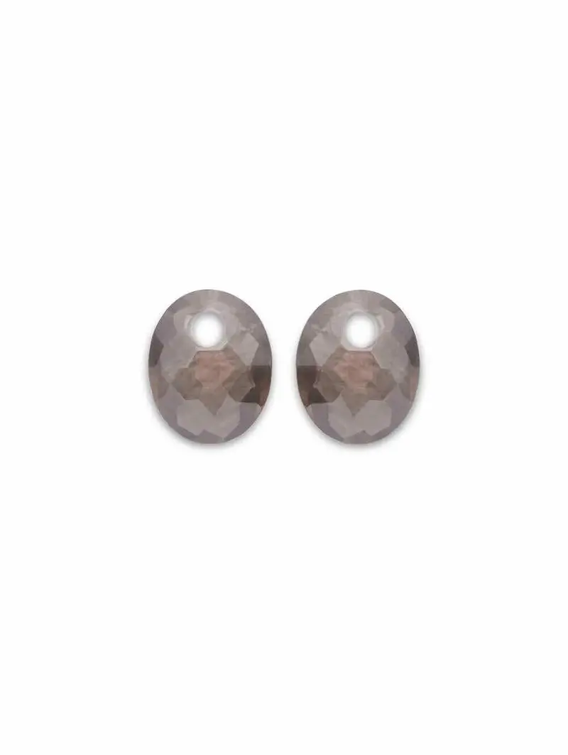 sparkling jewels hangers small oval smokey quartz