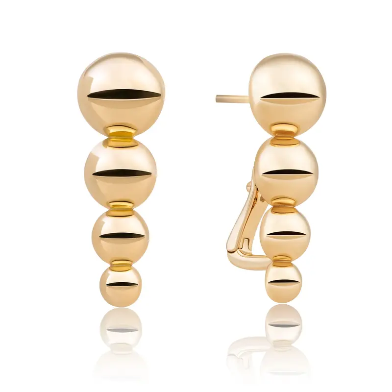 sparkling jewels oorbellen bubble push back earrings gold