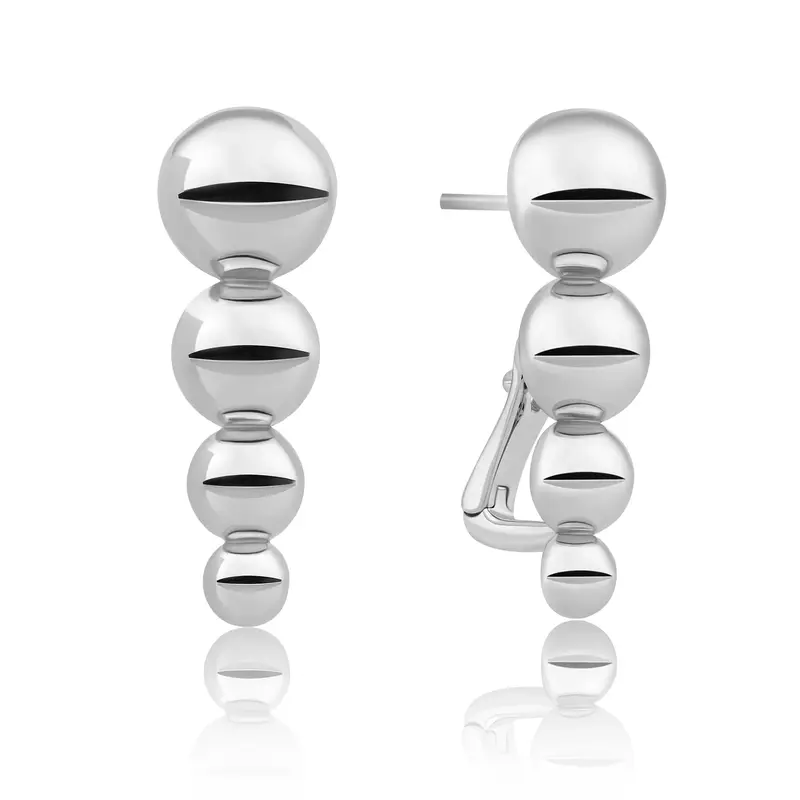 sparkling jewels oorbellen bubble push back earrings silver