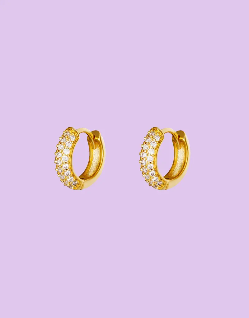 Sparkly bold hoop earrings